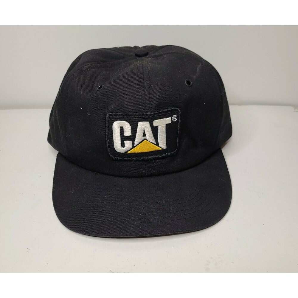 Vintage Cat Trucker hat Black Cap Made in USA by CYRK PATCH vtg cap PLEASE READ
